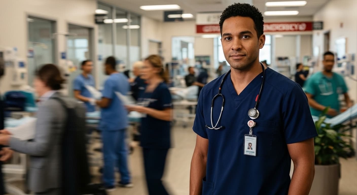 Per diem nurse reviewing clipboard schedule illustrating 2026 hourly pay guide
